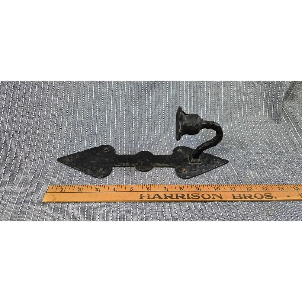 Vintage Hammered Metal Candlestick Holders Black Spade Sconces Robert Emig 1377
